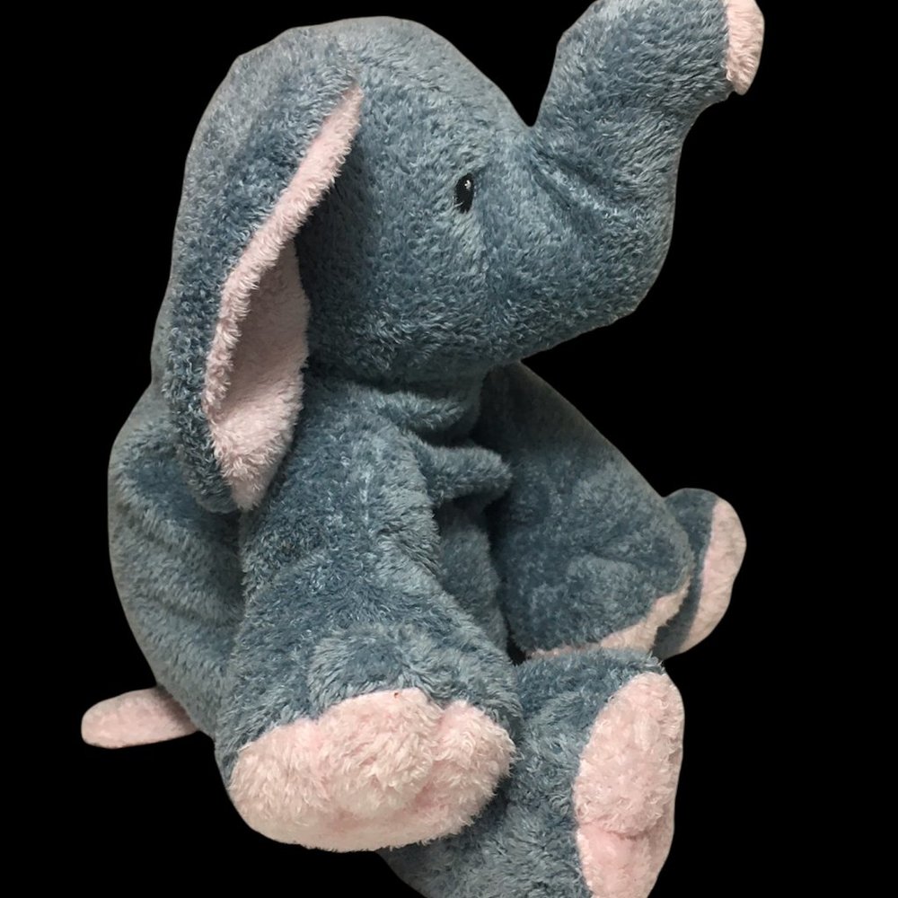 Ty Pluffies Baby Winks Elephant Gray 2007 Tylux Lovey Sewn Soft Eyes Beanie - Picture 4 of 7